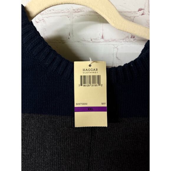 XXL NWT NEW Haggar Colorblock Pullover Cotton Sweater - Picture 5 of 6